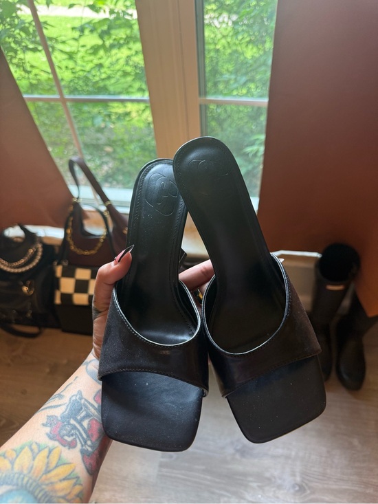 Shoes - Black Slide Mule Heels - Shein